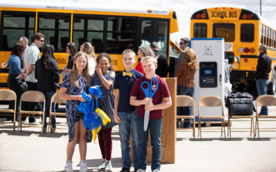 Big Sandy School District celebrates new electric school buses and charging infrastructure purchased using state, federal, and local grant funding